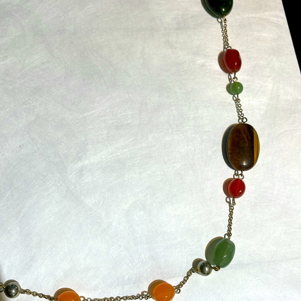 Chaps Multicolored Multistone Station Necklace, S… - image 2